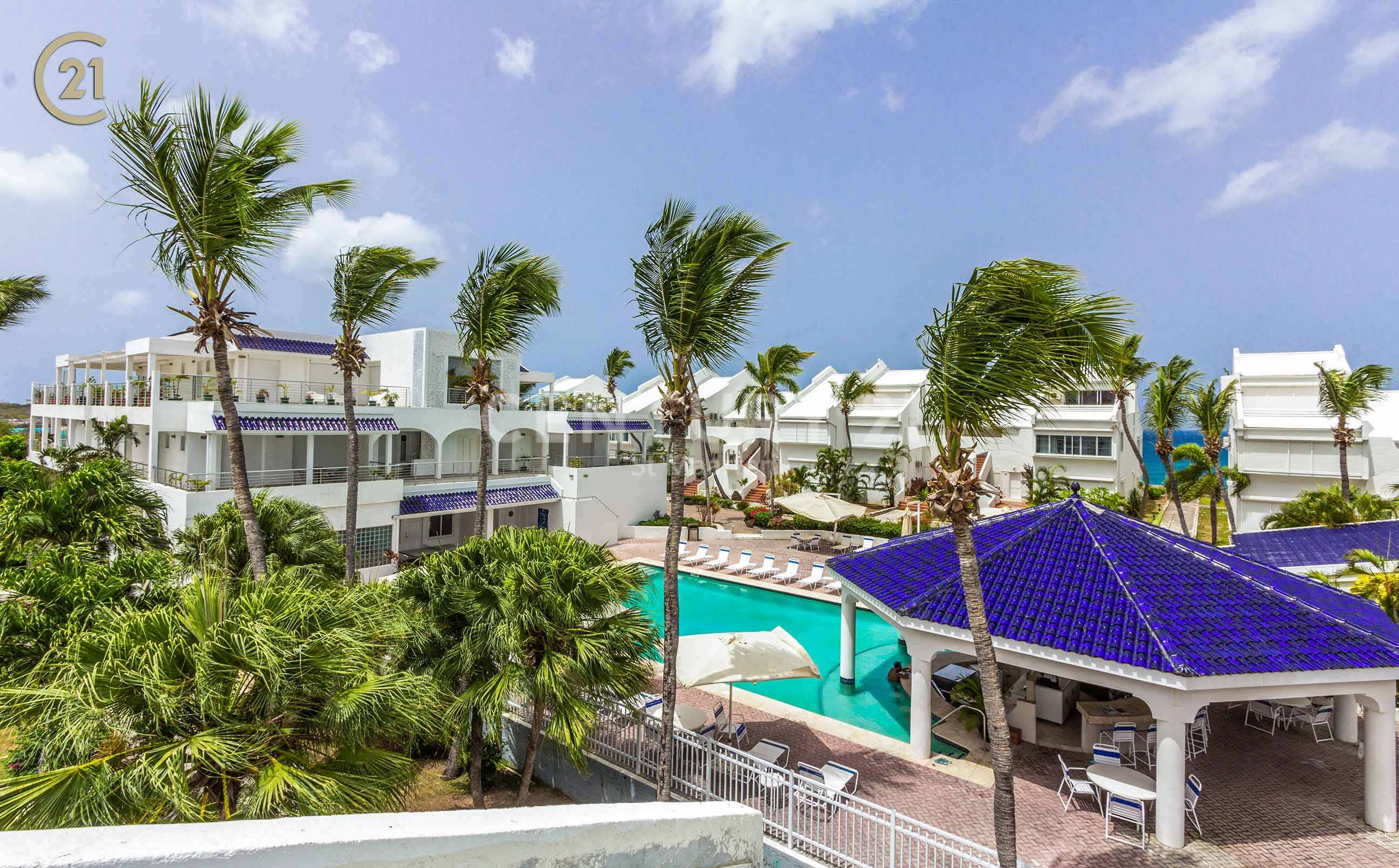  Cupecoy Beach Balcony view overlooking Common Pool 