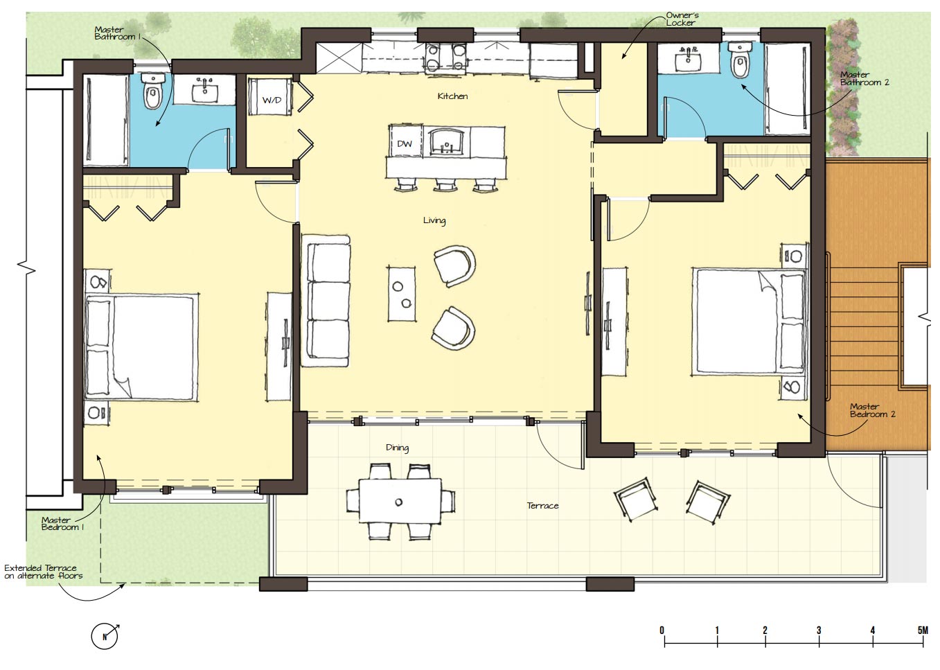 Indigo Green Two Bedroom Condo Floor Plan