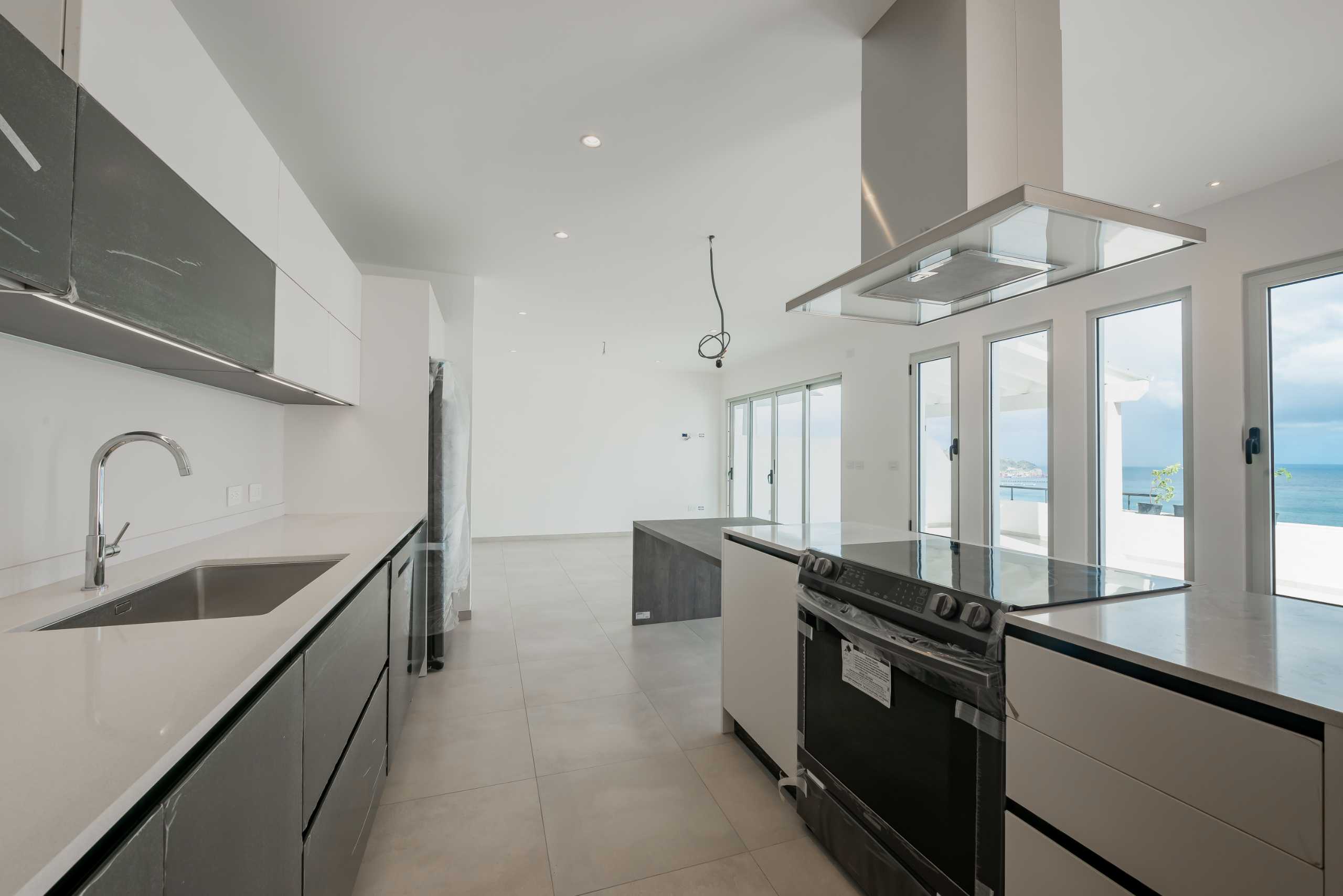 kitchen with quartz tops