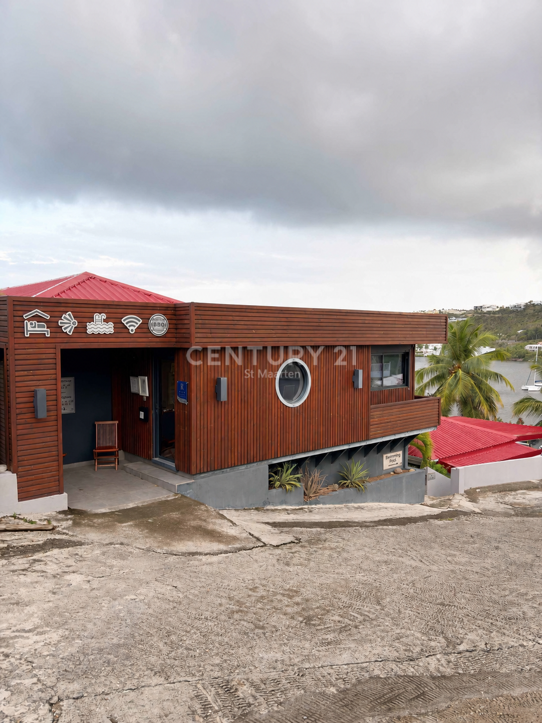 Charming Caribbean Bungalow with Panoramic Marina & Ocean Views in Oyster Pond for Sale